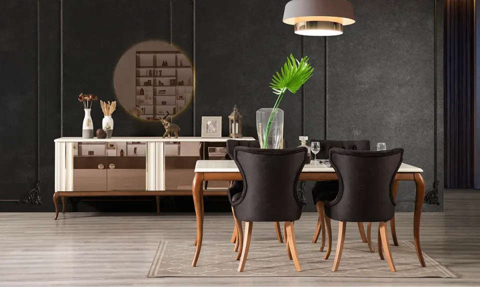Naturel Wooden Leg Dining Room Set