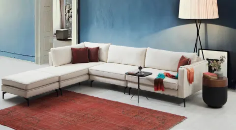 Lego White Puff Corner Sofa Set
