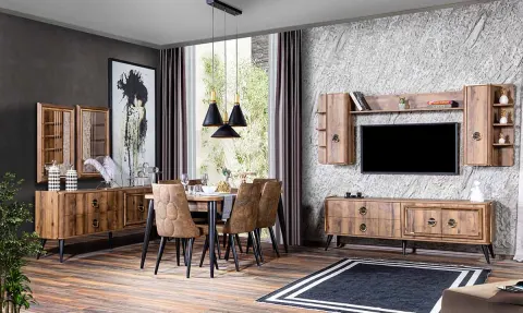 Ezel Wooden Leg Dining Room Set