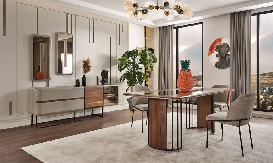 Focus Metal Leg Dining Room Set