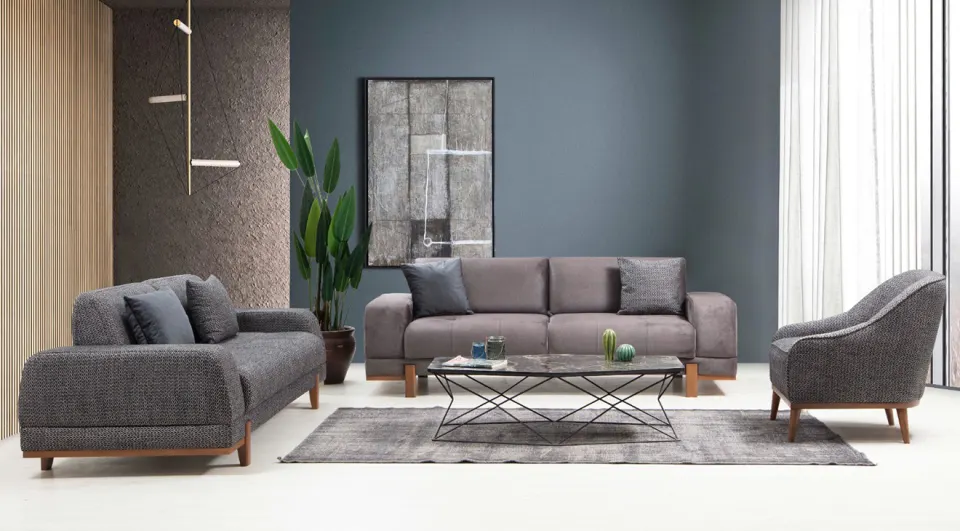 Polo Wooden Leg Sofa Set