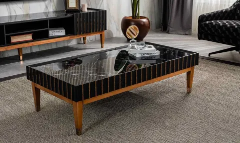 Prada Black Wooden Leg Coffee Table