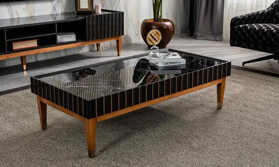 Prada Black Wooden Leg Coffee Table