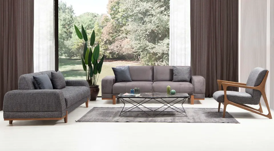 Polo Wooden Leg Sofa Set 2