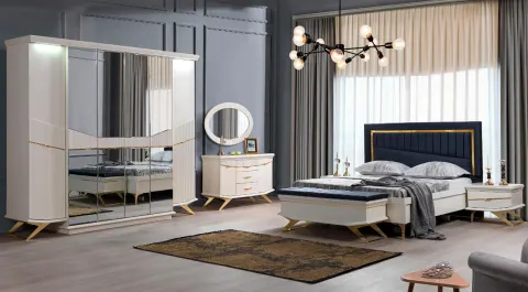 Olivia Moonstone 6 Door Bedroom Set