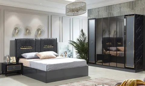 Hürrem Anthracite 6 Door Bedroom Set