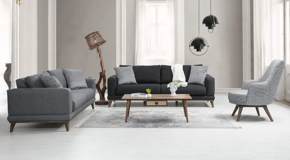 Oslo  Wooden Leg Sofa Set
