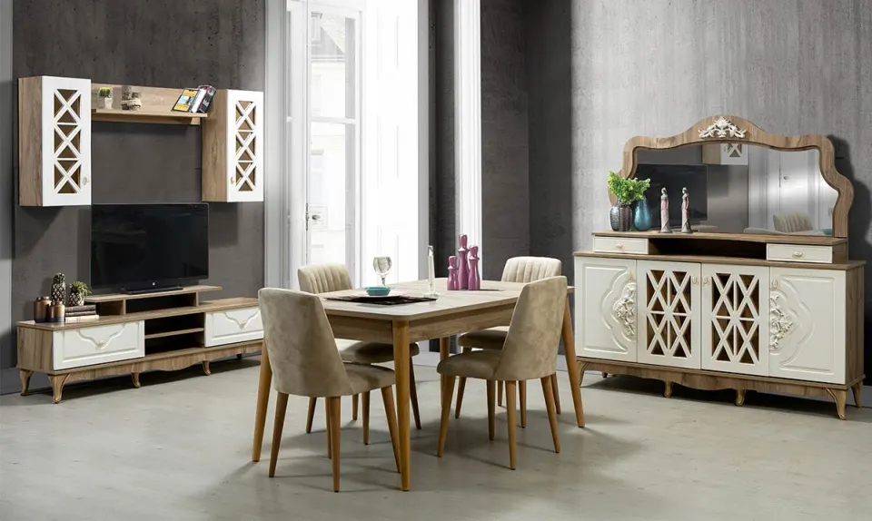 Venedik Wooden Leg Dining Room Set