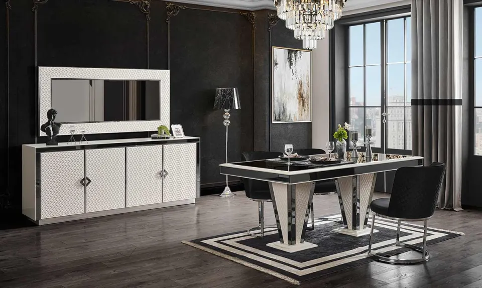 Versace Moonstone Modern Dining Room Set