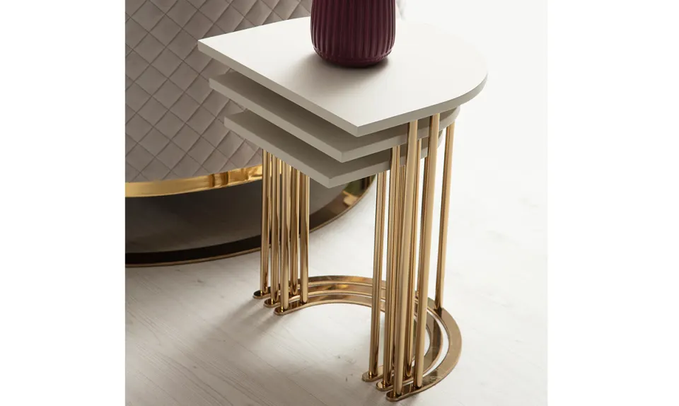 Aspendos Gold Metal Leg Side Table