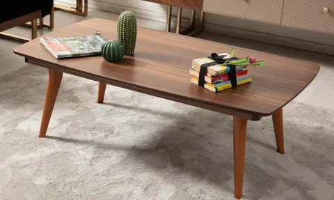 Hera Walnut Wooden Leg Coffee Table