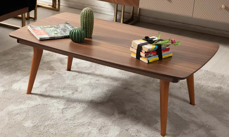 Hera Walnut Wooden Leg Coffee Table