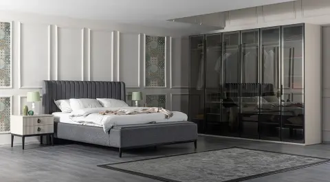 Defne 6 Door Bedroom Set (Tempered Glass)