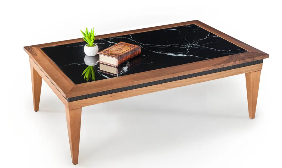 Life Black Marble Patterned Coffee Table