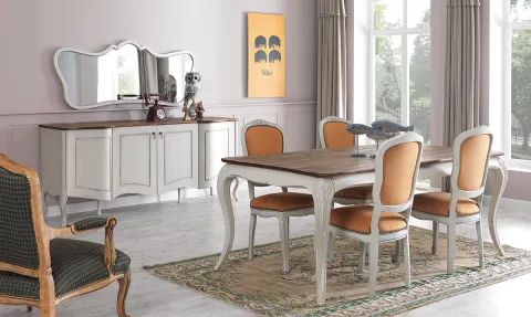 Vintage Wooden Leg Dining Room Set