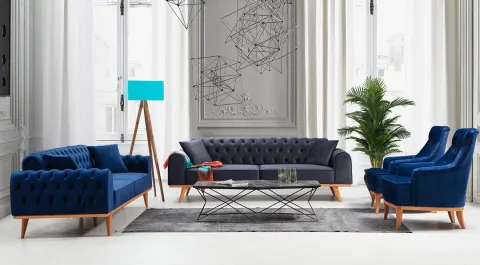 Rio Wooden Leg Sofa Set