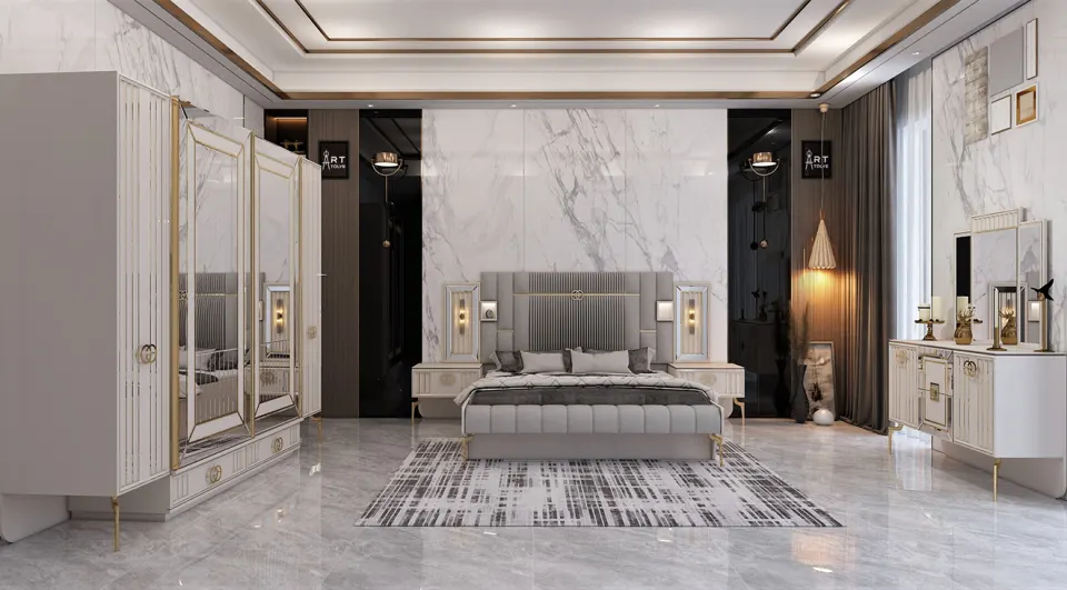 Exelance Sliding Door Bedroom Set