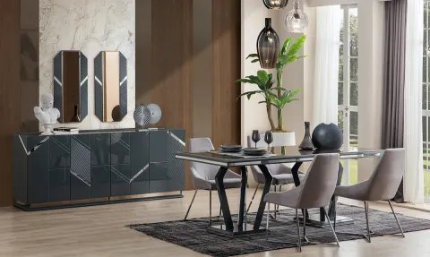 Venüs Anthracite Dining Room Set