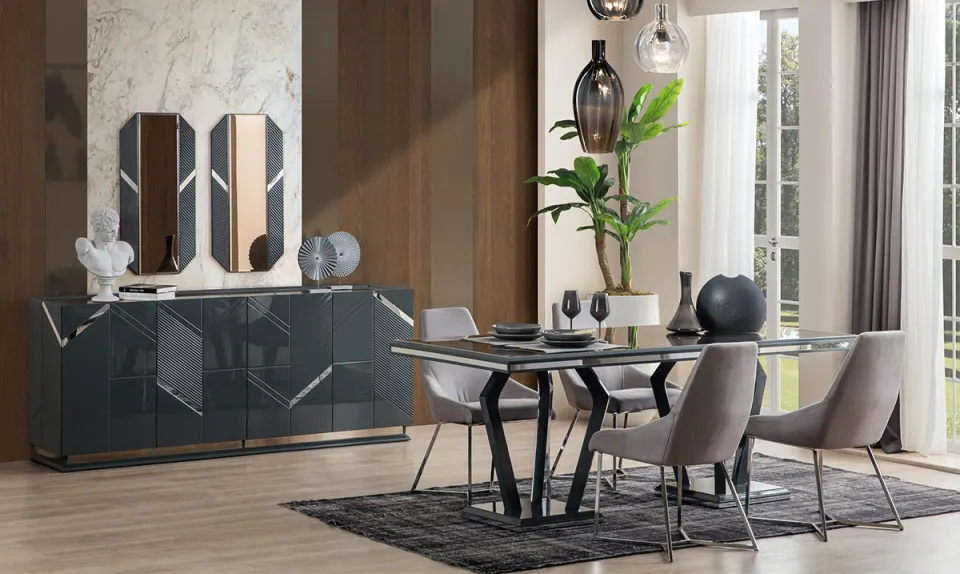Venüs Anthracite Dining Room Set