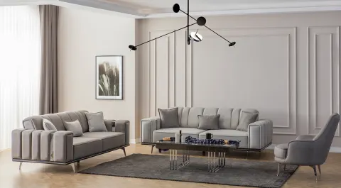 Paris  Metal Leg Sofa Set