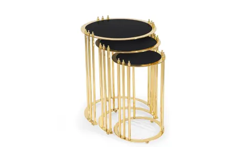 Cevher Gold Metal Leg Side Table