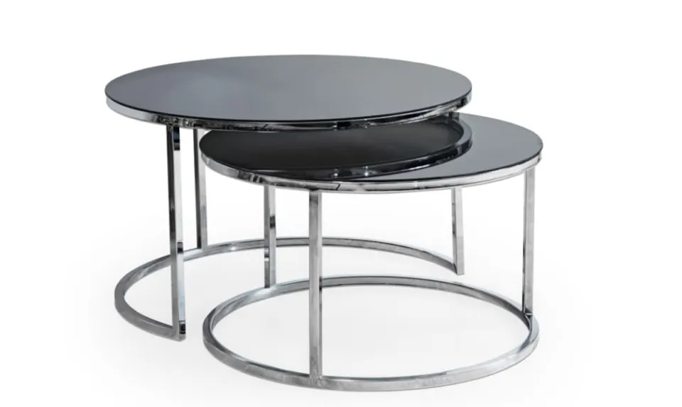 Dual Silver Metal Leg Coffee Table