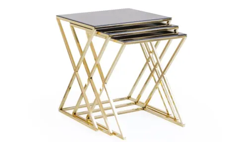 Efe Gold Metal Leg Side Table