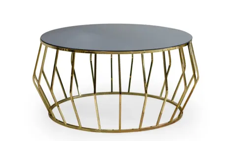 Elmas Gold Metal Leg Coffee Table