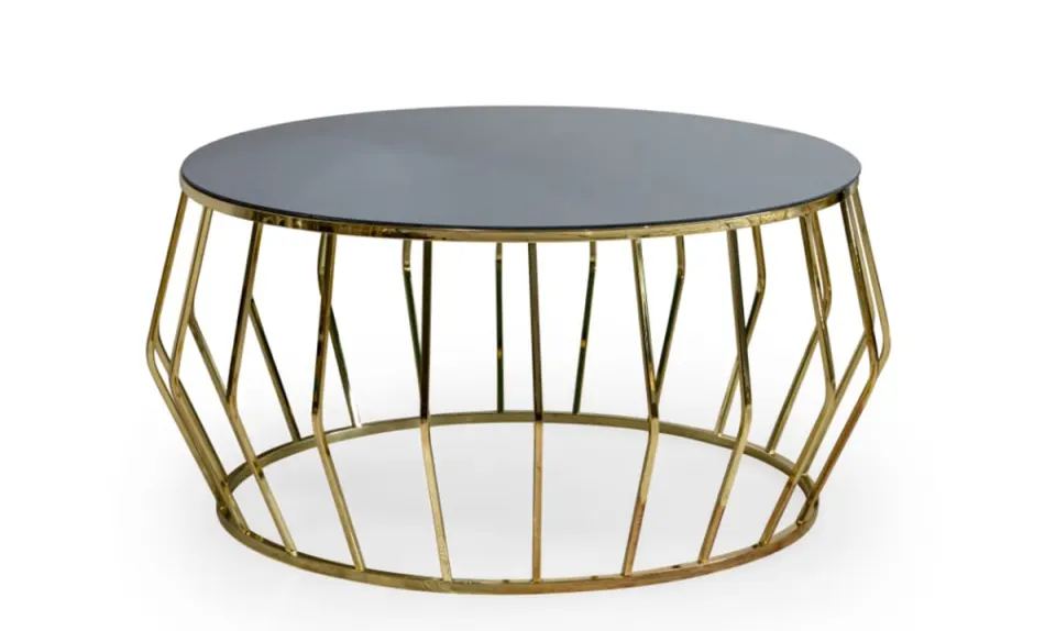 Elmas Gold Metal Leg Coffee Table