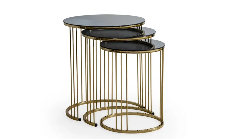 Gezegen Gold Metal Leg Side Table