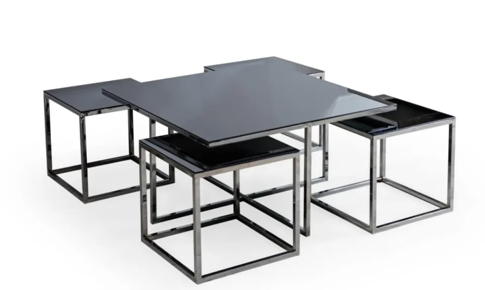 Lina Silver Metal Leg Coffee Table