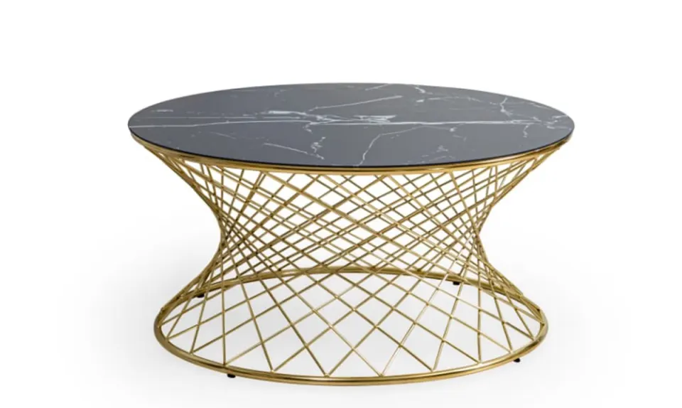 Sarmaşık Gold Metal Leg Coffee Table