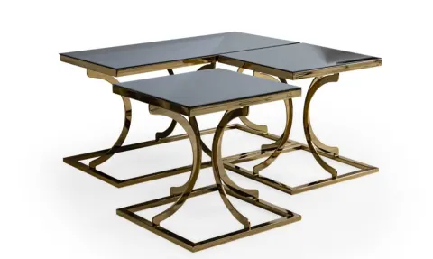 Tetova Gold Metal Leg Coffee Table