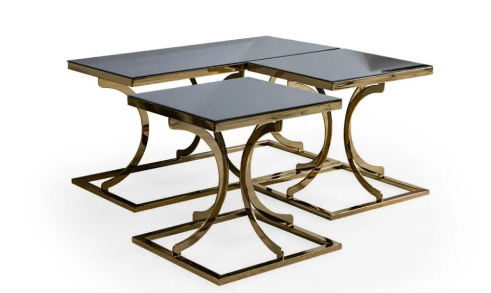 Tetova Gold Metal Leg Coffee Table