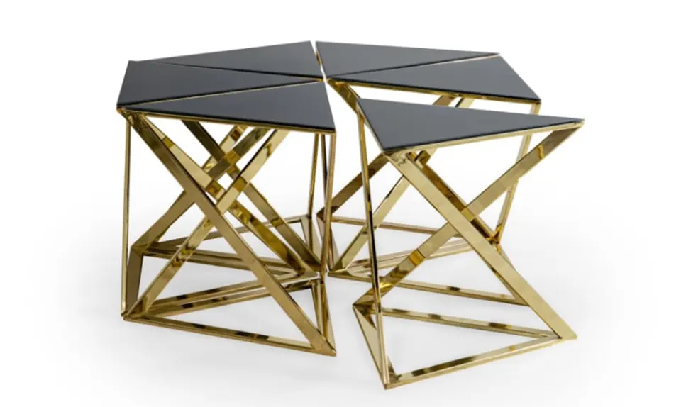Yıldız Gold Metal Leg Coffee Table