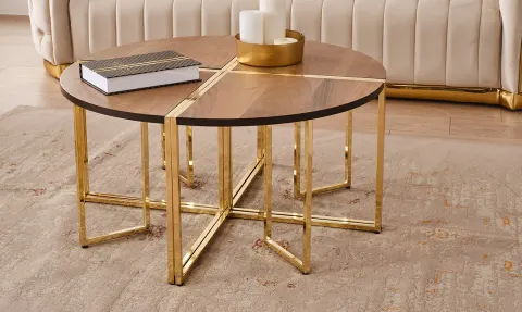 Lotus Gold Metal Leg Coffee Table