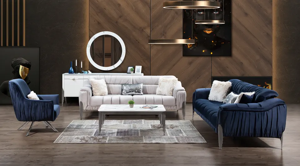 Parso Metal Leg Sofa Set