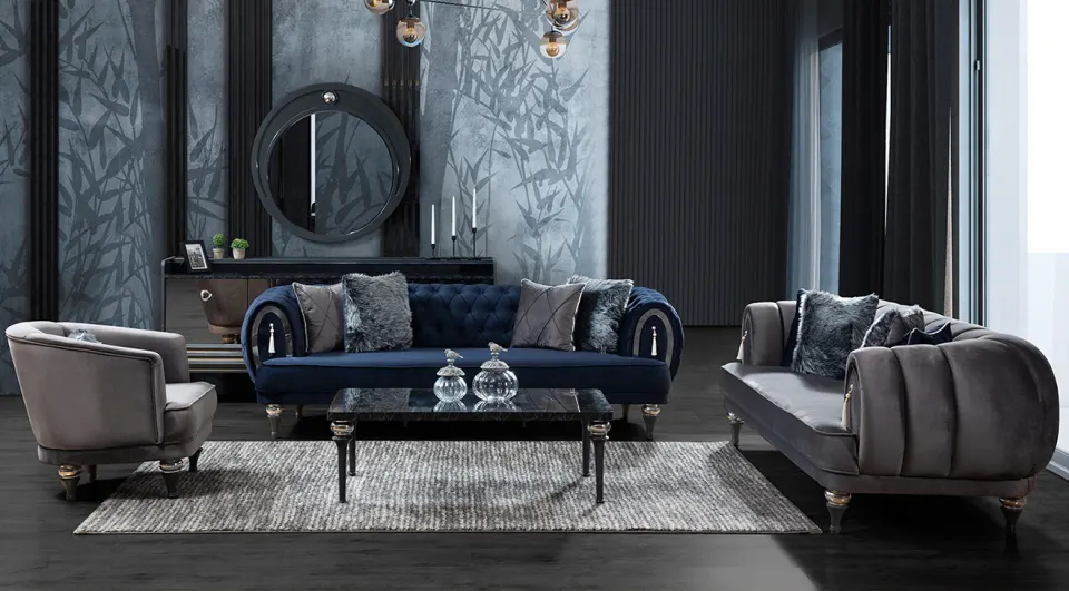 Puma Wooden Leg Sofa Set