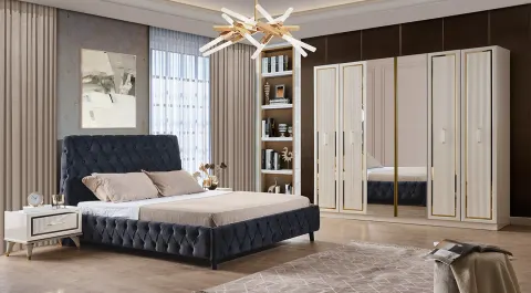 Dora Moonstone 6 Door Bedroom Set