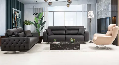 Oslo  Metal Leg Sofa Set