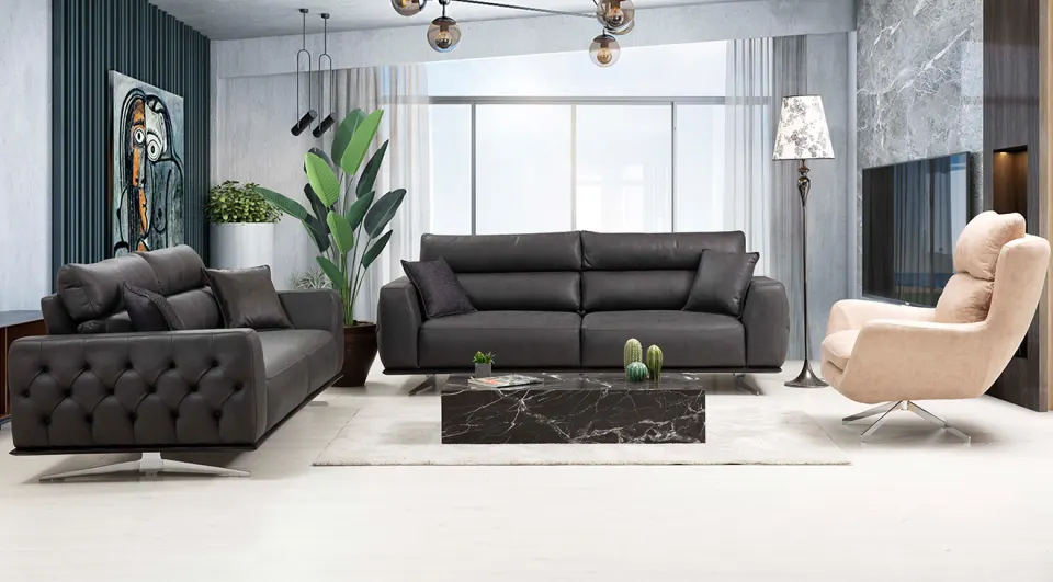 Oslo  Metal Leg Sofa Set