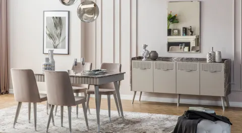 Tesla Wooden Leg Dining Room Set