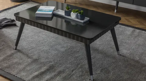 Tesla Anthracite Wooden Leg Coffee Table