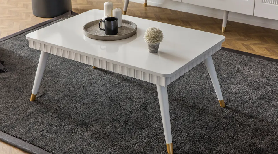 Tesla Moonstone Wooden Leg Coffee Table