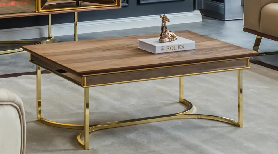 Grande Gold Metal Leg Coffee Table