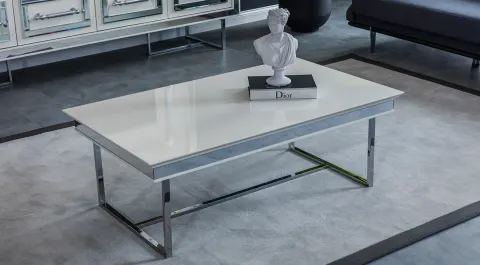 Maldiv Silver Metal Leg Coffee Table