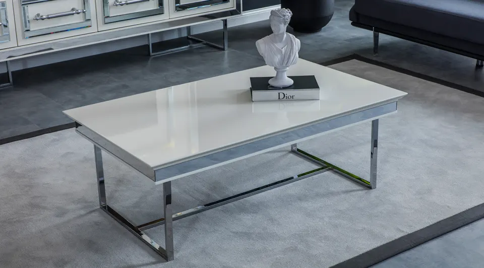 Maldiv Silver Metal Leg Coffee Table
