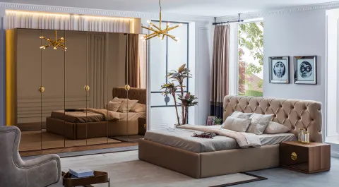 Nest 6 Door Bedroom Set(Walnut)