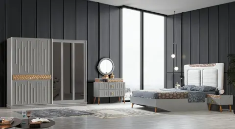 Asel Sliding Door Bedroom Set