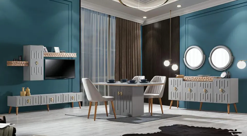 Asel Wooden Leg Dining Room Set
